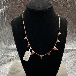 Delicate Rose Gold Triangle pave Necklace prototype